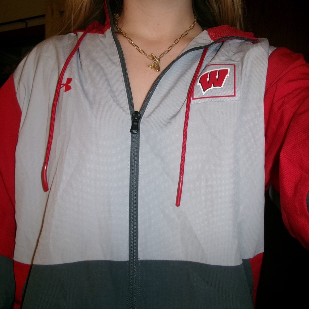 Under Armour Red and Gray Jacket with Logo